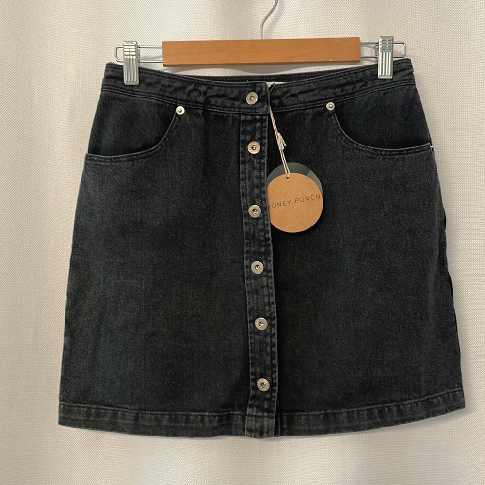 Honey Punch Denim Mini Skirt